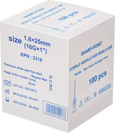 ס.מדיק מחט היפודרמית סטרילית. 100 יחידות. Sterile Hypodermic Needle. . גדלים 16G עד 32G