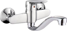 HOME-PRO סוללת קיר עם פייה תחתונה קשתית בינונית בגימור כרום