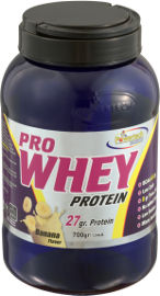 פאוארטק PRO WHAY PROTEIN אבקה להכנת משקה על בסיס חלבון מי גבינה בטעם בננה