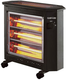 Gold Line תנור חימום קוורץ 3+1 גופי חימום Gold Line גולד ליין ATL2750 שחור
