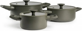 ARCOSTEEL סט סירים 6 חלקים דגם FLOW צבע ירוק