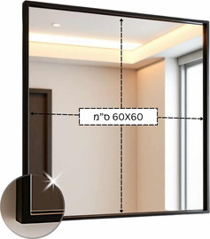 HOME-PRO מראת אלומיניום 60/60 שחור