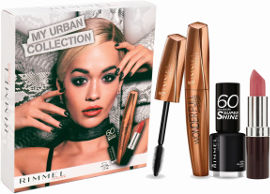 RIMMEL LONDON MY URBAN COLLECTION מארז מסקרה + שפתן + לק