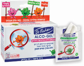 ד"ר פישר אלכוג'ל אלכו-ג'ל מגבונים היגיינים לידיים ללא אלכוהול לילדים