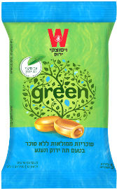 ויסוצקי סוכריות ממלואות ללא סוכר בטעם תה ירוק ונענע