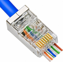 Luggar 50 תקעי RJ45 CAT6 מסוככים Pass Through - התקנה מהירה לכבלי 23AWG