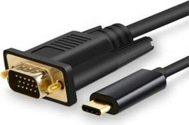 Confidence כבל USB-C ל-VGA 1.8 מטר – תומך 1080P, Plug & Play למסכים ומקרנים