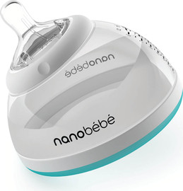 NANOBEBE בקבוק מעבר ננובבה nanobebe מתאים לכל סוגי המזון - צבע טורקיז 240 מ"ל