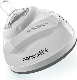NANOBEBE בקבוק מעבר ננובבה nanobebe מתאים לכל סוגי המזון - צבע אפור 240 מ"ל
