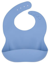 Miya Baby סינר סיליקון רך במיוחד עם כיס וסגירה עליונה - כחול שמיים