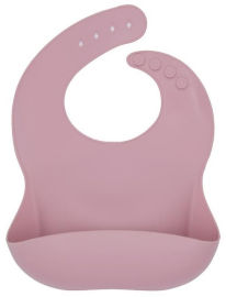Miya Baby סינר סיליקון רך במיוחד עם כיס וסגירה עליונה - ורוד עתיק