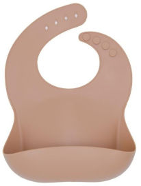Miya Baby סינר סיליקון רך במיוחד עם כיס וסגירה עליונה - חום