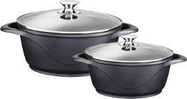 MORPHY RICHARDS סט סירים יציקת אלומיניום 4 חלקים 20+24 סדרת BLACK SHALE מקט MRHC20020/24
