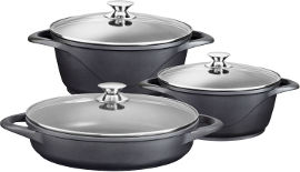 MORPHY RICHARDS סט סירים יציקת אלומיניום 6 חלקים סדרת BLACK SHALE מקט MRHC20020/24+MRLC20032