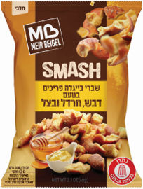מאיר את בייגל SMASH שברי בייגלה פריכים בטעם דבש, חרדל ובצל