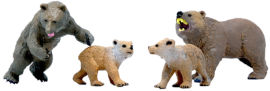 Pit Toys סט משפחת חיות למשחק ושעשועי דמיון - משפחת דובים