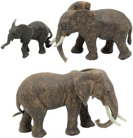 Pit Toys סט משפחת חיות פלסטיק למשחק ושעשועי דמיון - פילים