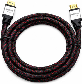 Gold Touch כבל HDMI 2.1 8K 48Gbps באורך 2 מטר Gold Touch – תומך 4K 120Hz, PS5, Xbox Series X ו-eARC