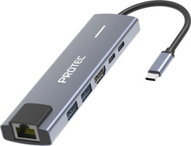 Protec תחנת עגינה 6 ב-1 חיבור USB-C דגם מבית Protec