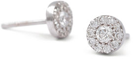 My-D Jewelry עגילי זהב לבן משובצים יהלומים בסגנון halo
