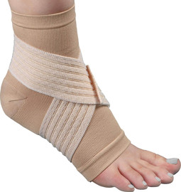 MOVIBRACE מגן קרסוך אלסטי / שרוול לחץ עקב סגור (עם רצועת חיזוק)