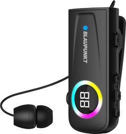Blaupunkt אוזניית Bluetooth עם קליפס וחוט עם תצוגת LED, ומיקרופון מובנה לשיחות Blaupunkt BP-3850 שחור