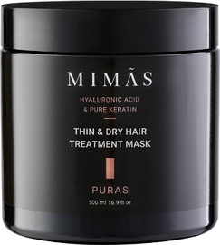 MIMAS מסכה לשיער דק ויבש מסדרת 'פיוראס' מועשרת בחומצה היאלורונית וקרטין טהור 500 מ"ל - מימאס