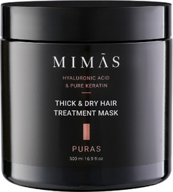 MIMAS מסכה לשיער עבה ויבש מאוד מסדרת 'פיוראס' מועשרת בחומצה היאלורונית וקרטין טהור 500 מ"ל - מימאס