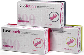EASY TOUCH כפפות ניטריל ורודות ללא אבקה 100 יחידות מידה: M