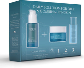 TALIA BIOVYN ערכת טיפוח לאיזון עור מעורב ורגיש The Floral Rescue Oil Control Set | FLORAL RESCUE