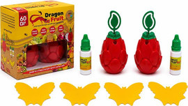 ינשוף מרקט מלכודת לזבובי פירות Dragon Fruit – ערכה כפולה עם פיתיון ולוחות דבק