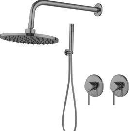 HOME-PRO סט קומפלט למקלחת גאן גריי