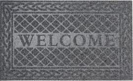 HOME-PRO שטיח כניסה 75*45 welcome ס"מ אפור