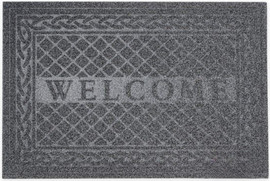 HOME-PRO שטיח כניסה 90*60 welcome ס"מ אפור