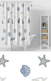 HOME-PRO וילון אמבט 100% פוליאסטר צבע ציורי ים