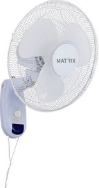 MATRIX מאוורר קיר 16" כולל חוט משיכה Matrix מאטריקס MX-WFAN16-55W-WH