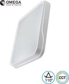 OMEGA מנורה צמודת תקרה ריבוע או עיגול דקורטיבי VINCENT CCT בצבע לבן