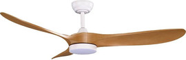 Norther מאוורר תקרה 52" כולל תאורת LED משתנה ושלט Norther נורטר York 52 CCT - לבן/עץ