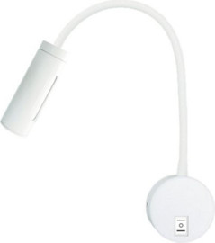 OMEGA מנורת קיר לקריאה לשבת Omega MALKA 5W אלומיניום לבן באישור מכון צומת | תריס החשכה, צוואר גמיש ובורר גוון אור CCT