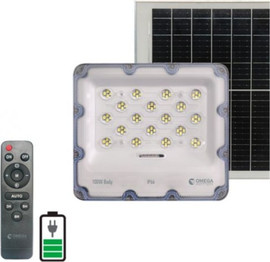 OMEGA פנס הצפה סולארי OMEGA DELTA 100W | עמידות IP66 כולל שלט רחוק, פאנל וכבל 5 מטר