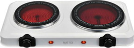 MATRIX כיריים חשמליות קרמיות כפולות Matrix מאטריקס Verona 2 לבן