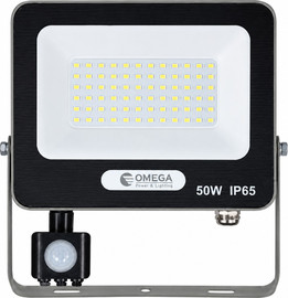 OMEGA זרקור דקורטיבי LED 50W עם חיישן תנועה UGR נמוך אור חם 3000K אפור OMEGA NEW STRIKE