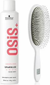 Schwarzkopf Professional מארז OSIS ספריי ברק לשיער ספרקלר  ומברשת פנינים