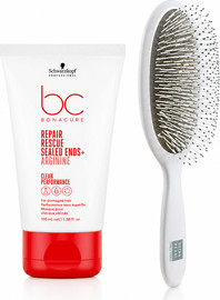 Schwarzkopf Professional מארז BC קרם מקצועי לשיקום ותיקון קצוות + מברשת פנינים
