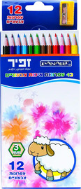 זפיר זפיר 12 עפרונות צבעוניים חברת זפיר
