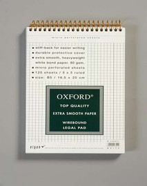 Oxford בלוק לבן ספירל אוקספורד משובץ A5
