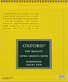 Oxford בלוק צהוב A4 משובץ אוקספורד
