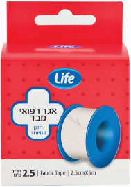 LIFE אגד רפואי מבד חזק במיוחד 2.5 ס"מ*5 מטר