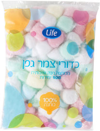 Life כדורי צמר גפן מכותנה רכה