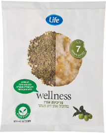 LIFE WELLNESS פריכיות אורז בתיבול שמן זית וזעתר